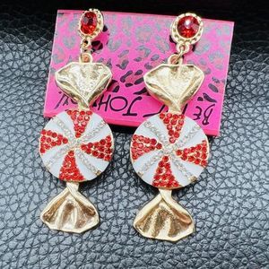 Betsey Johnson Red and Gold Candy Earrings